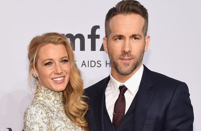 NEW YORK, NY - FEBRUARY 10: Actors Blake Lively (L) and Ryan Reynolds attend 2016 amfAR New York Gala at Cipriani Wall Street on February 10, 2016 in New York City. (Photo by Michael Loccisano/Getty Images)