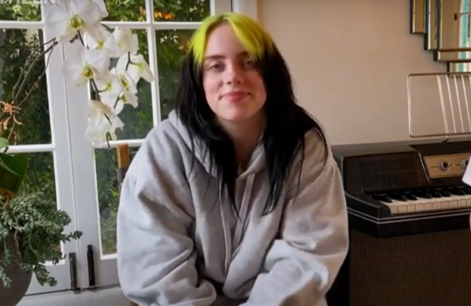 Billie Eilish no evento online "Together At Home" (Reprodução)