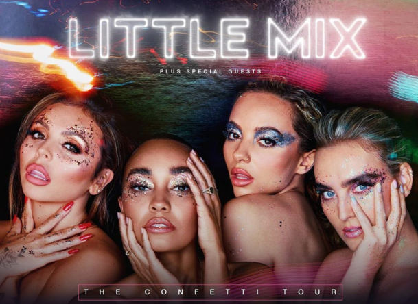 Cartaz da nova turnê do grupo Little Mix (Divulgação)
