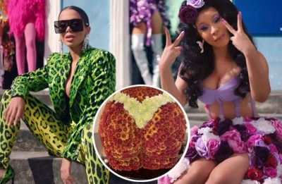 Anitta e Cardi B no clipe de "Me Gusta" (Reprodução)