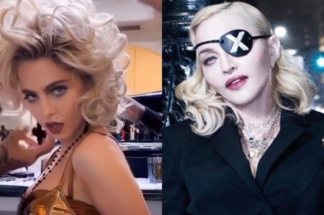 Anne em vídeo (Reprodução)/Madonna na divulgação de "Madame X" (Divulgação)