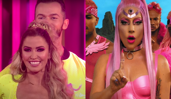 Participantes de "Dancing with the Stars" (Reprodução)/Lady Gaga no clipe de "Stupid Love" (Reprodução)