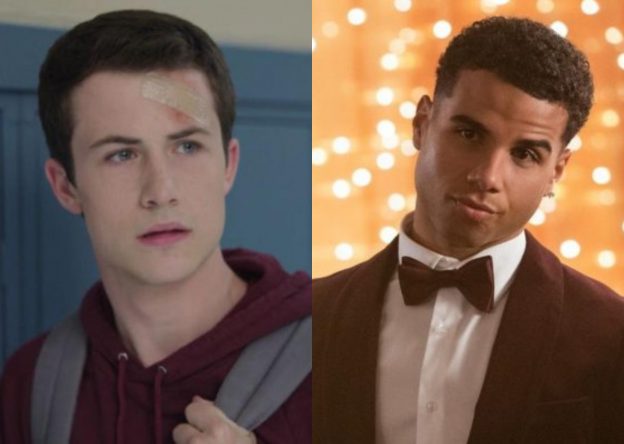 Dylan Minnette na série "Os Treze Porquês" e Mason Gooding em "Love, Victor" (Reprodução)