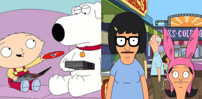 Cena de "Uma Família da Pesada" (Reprodução)/Cena de "Bob's Burgers" (Reprodução)