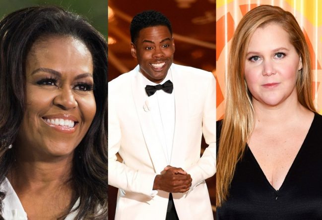 Michelle Obama, Chris Rock e Amy Schumer (Reprodução)