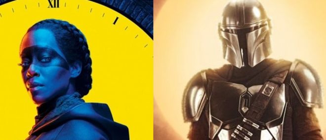 Cartazes de "Watchmen" e "The Mandalorian" (Divulgação)
