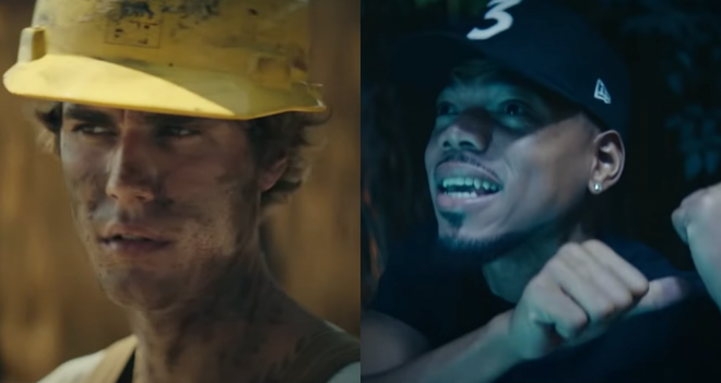 Justin Bieber e Chance The Rapper no clipe de "Holy" (Reprodução)