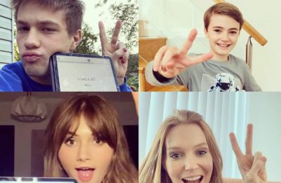 Connor Jessup, Jackson Robert Scott, Emilia Jones e Darby Stanchfield em foto publicada pela Netflix (Reprodução)