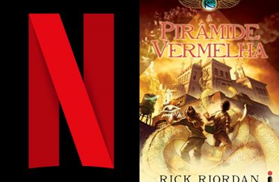 Logo da Netflix ao lado da capa do 1º livro da trilogia "As Crônicas dos Kane" (Divulgação/Reprodução)