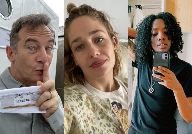 Jason Isaacs, Jemima Kirke e Dua Saleh em fotos publicadas no Instagram (Reprodução)