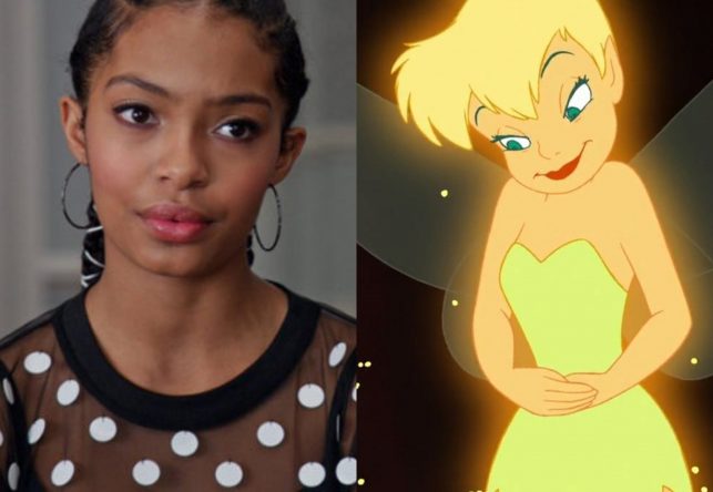 Yara Shahidi na série "Grown-ish" e cena de "As Aventuras de Peter Pan" (Reprodução)