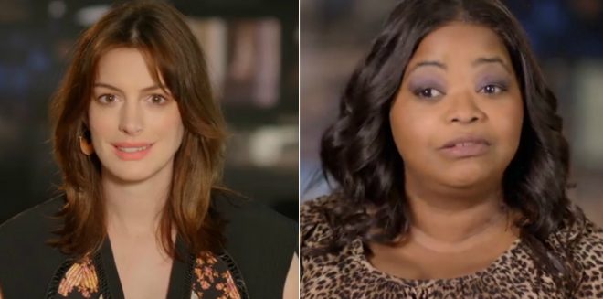 Anne Hathaway e Octavia Spencer em vídeo sobre "Convenção das Bruxas" (Reprodução)