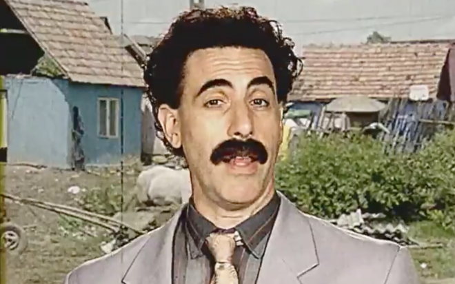 Vídeo de Borat publicado pelo Prime Video (Reprodução)
