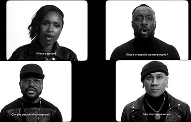 Jennifer Hudson e Black Eyed Peas no clipe de "The Love" (Reprodução)