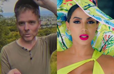 Stuart Murdoch no clipe de "The Boy With The Arab Strap (Live)" e Anitta em "Me Gusta" (Reprodução)