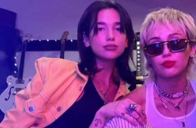 Dua Lipa e Miley Cyrus em foto publicada no Instagram (Reprodução)