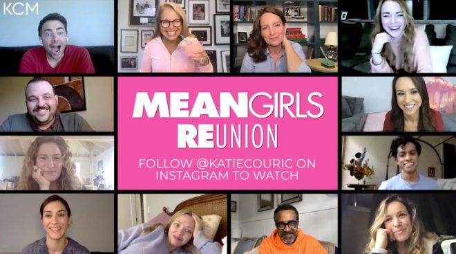 Elenco de "Meninas Malvadas" reunido virtualmente (Reprodução)