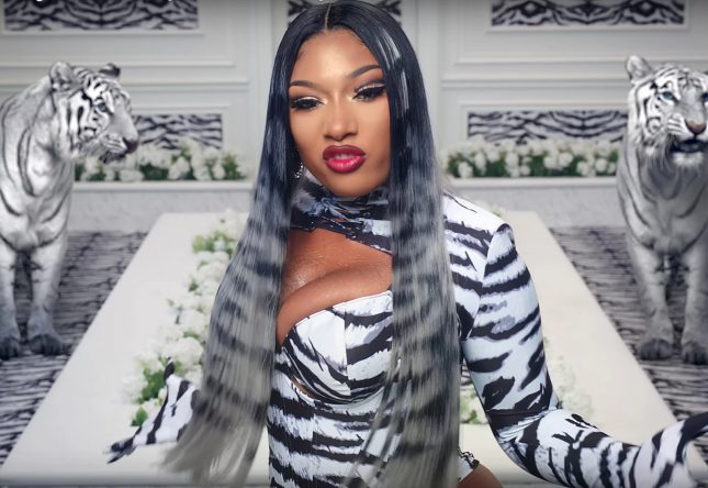 Megan Thee Stallion no clipe de "WAP" (Reprodução)