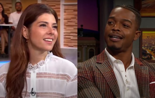 Tomei no "Good Morning America"/James no "Late Late Show" (Reprodução)