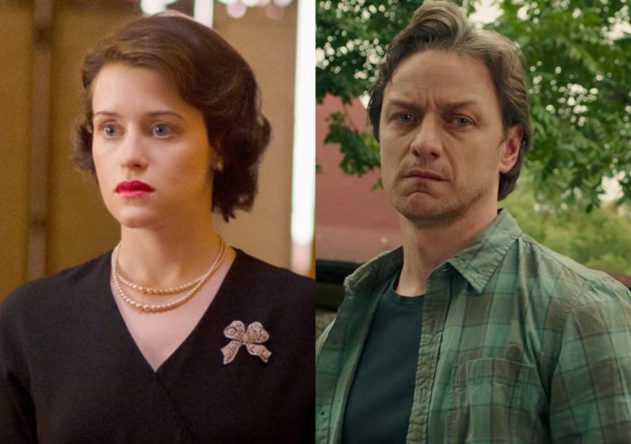 Claire Foy em "The Crown" e James McAvoy em "It: Capítulo Dois" (Reprodução)