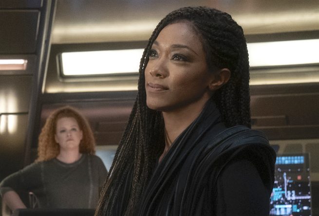 Sonequa Martin-Green em cena de "Star Trek: Discovery" (Reprodução)