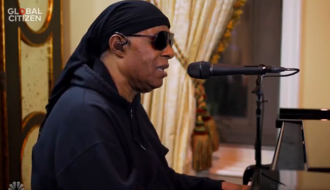 Stevie Wonder no festival "Together At Home" (Reprodução)
