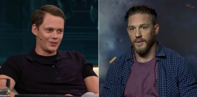 Bill Skarsgård e Tom Hardy em entrevistas (Reprodução)