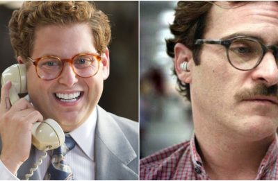 Jonah Hill em cena de "O Lobo de Wall Street"/Joaquin Phoenix em filme "Ela" (Reprodução)
