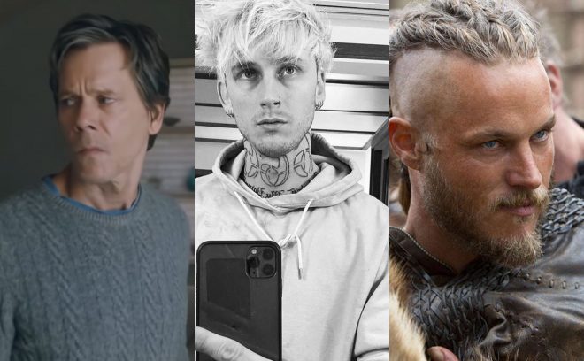 Kevin Bacon, Machine Gun Kelly e Travis Fimmel (Reprodução: youtube/instagram/youtube)