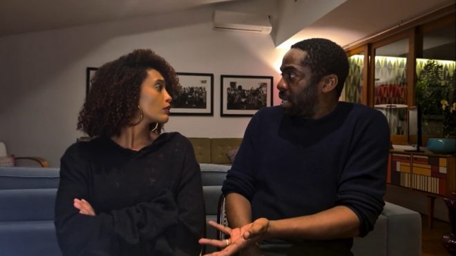 Taís Araújo e Lázaro Ramos na série "Amor e Sorte" (Reprodução)