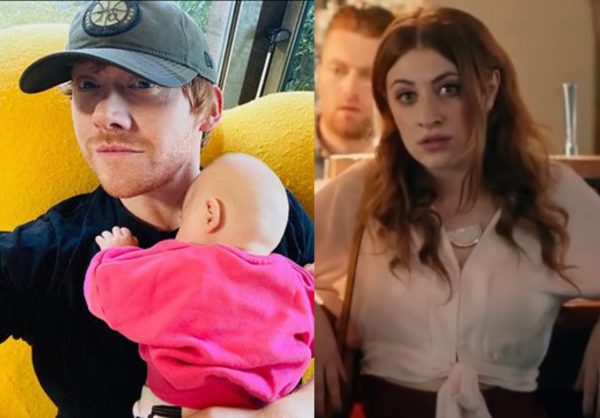 Rupert Grint em foto publicada no Instagram e Georgia Groome no filme "Double Date" (Reprodução)