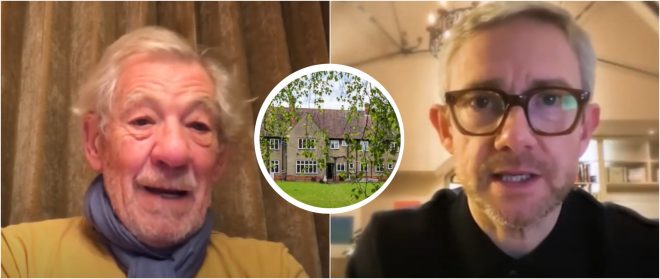 Ian McKellen e Martin Freeman em vídeo de apoio ao projeto (Reprodução)