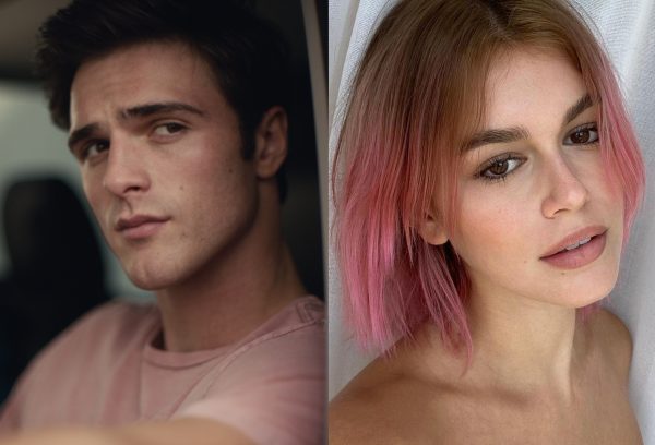 Jacob Elordi em "Euphoria" e Kaia Gerber em foto publicada no Instagram (Reprodução)