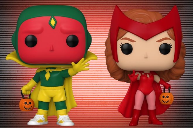 As figuras mostram Wanda e Visão com fantasias de Halloween (Reprodução / Twitter)