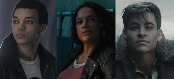 Os três formam o elenco principal do filme (Fotos: Warner Bros. / Divulgação e Reprodução / Youtube)