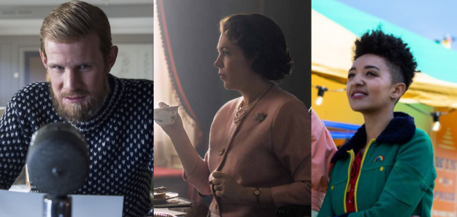 A produção será exibida no Natal (Fotos: Alex Bailey / Netflix, Netflix / Divulgação e Sam Taylor / Netflix