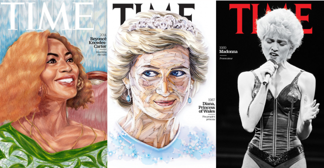 Personalidades como Beyoncé, Princesa Diana e Madonna foram homenageadas pela inciativa (Reprodução)