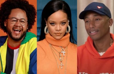 Emicida, Rihanna e Pharrell estão na lista (Divulgação/ Getty Images/ Reprodução)