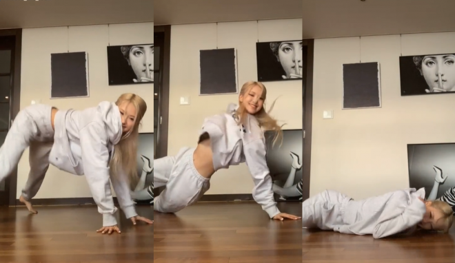 Rosé postou o vídeo para celebrar os dez milhões de seguidores no TikTok (Reprodução)