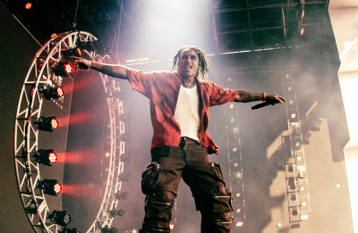 Rapper durante show no The Town 2023. (Foto: Felipe Vieira/@fredinhonml/Divulgação)